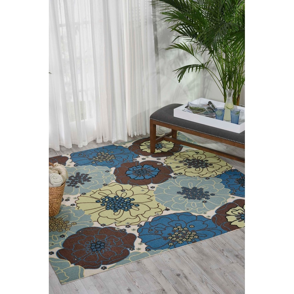 Nourison & Garden Floral Indoor / Outdoor Area Rug