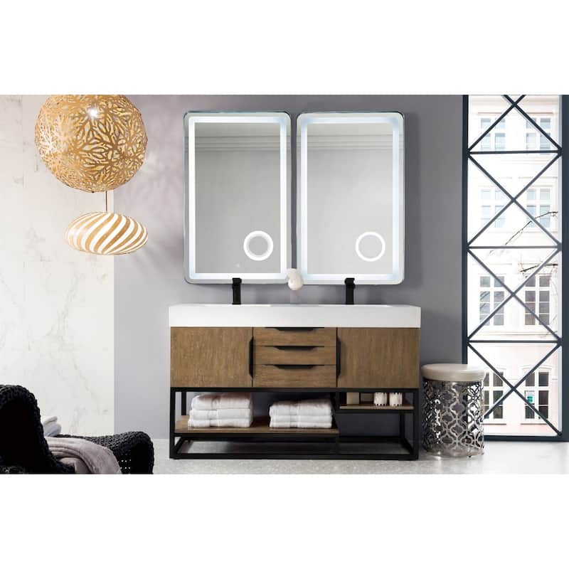 James Martin Vanities 983-V59D-MB-GW Columbia 59" Free Standing Double