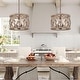 preview thumbnail 2 of 11, Farmhouse 4-Light Wood Drum Chandelier Kitchen Island Light for Dining Room