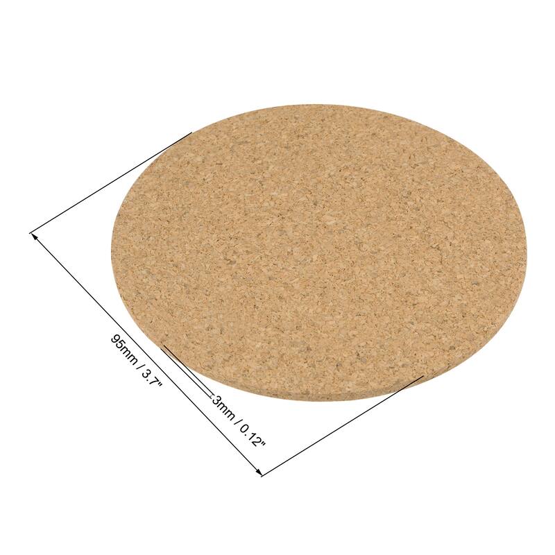 Cork Coasters Wooden Trivet Drinks Mats for Home Bar Kitchen - 95mmx3mm