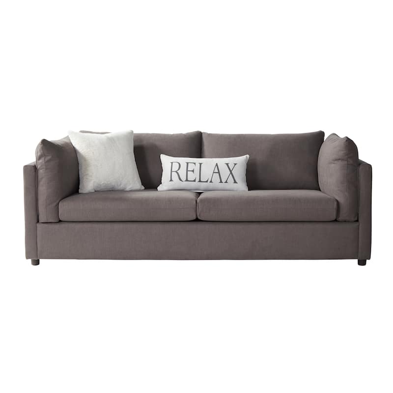 Roundhill Furniture Enda Pillow Back Fabric 3-Piece Sofa and Cuddler Chair Set