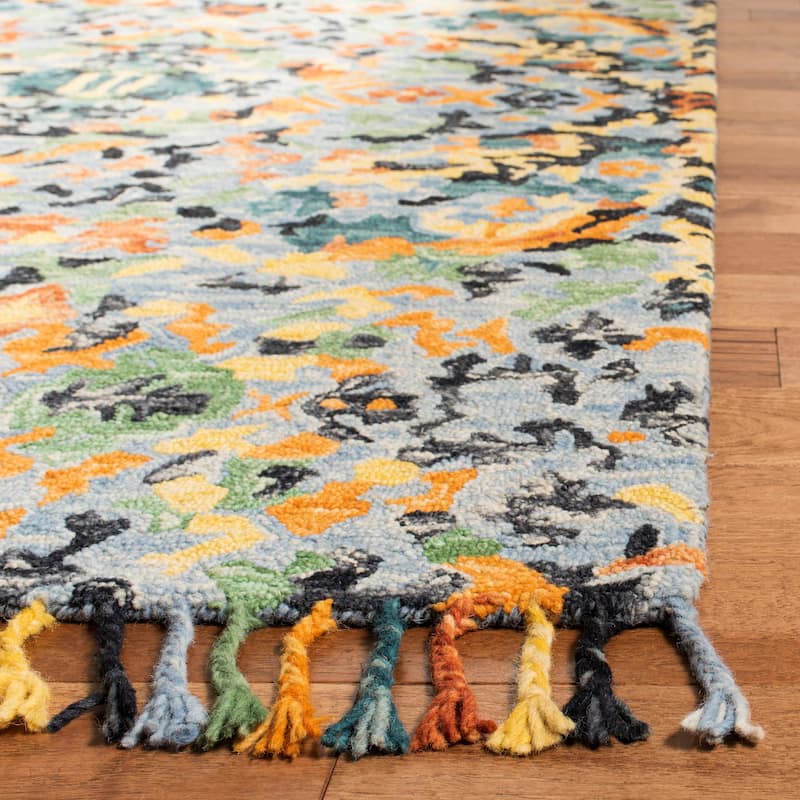 SAFAVIEH Handmade Blossom Pinkey Modern Floral Wool Rug
