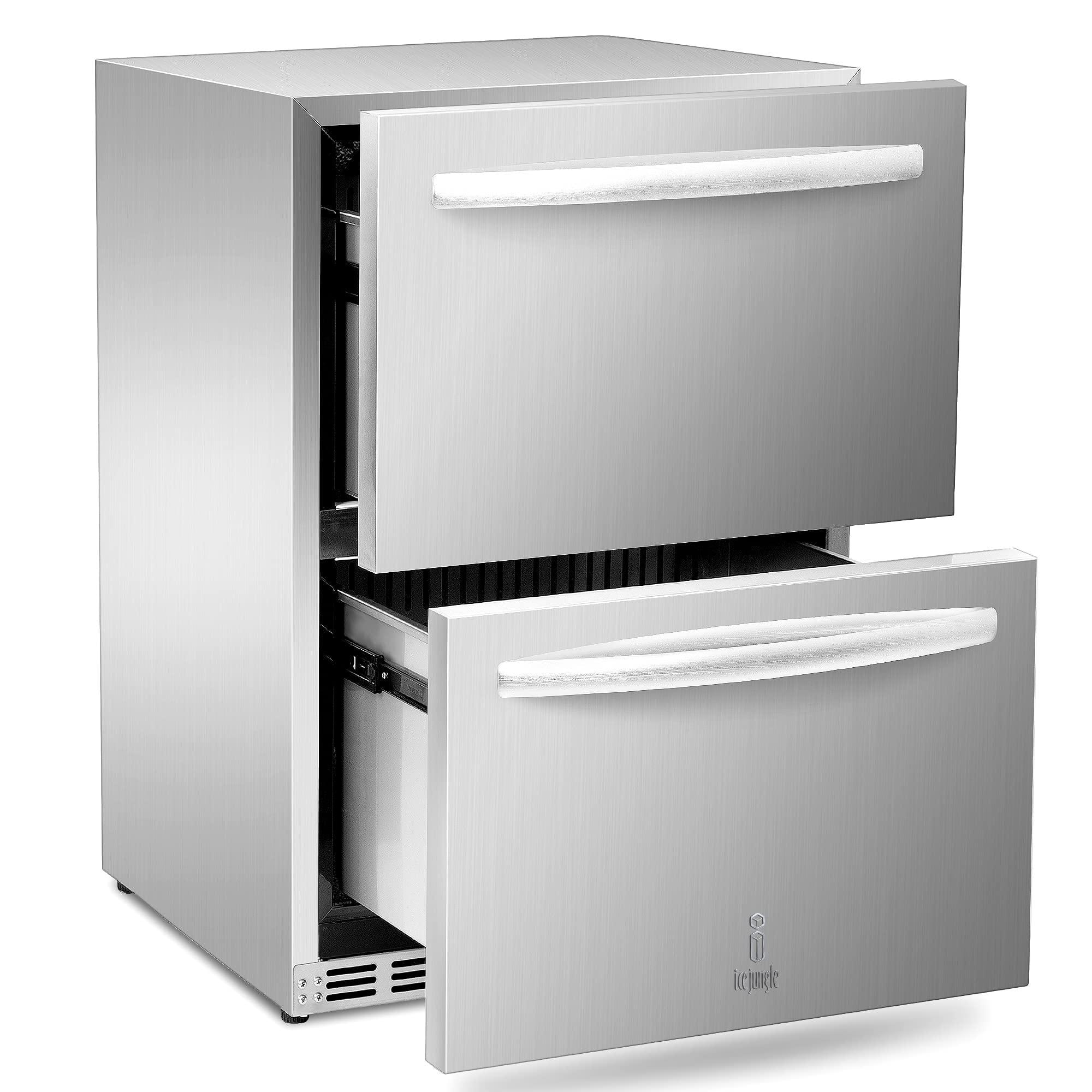 YUKOOL Stainless Steel Undercounter Refrigerator, Undercounter Drawer Refrigerator With Digital Display