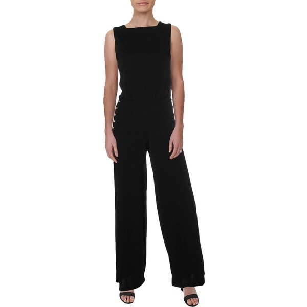 wide leg sleeveless jumpsuit