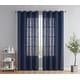 preview thumbnail 26 of 94, HLC.me Abbey Faux Linen Textured Semi Sheer Privacy Light Filtering Transparent Window Grommet Curtain Panels, Pair 54 W x 84 L per panel - Set of 2 - Navy Blue