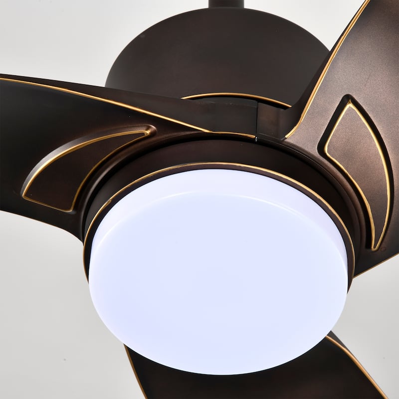 Genson SMART Oil Rubbed Bronze 3-Blade LED Lighted Ceiling Fan with Remote