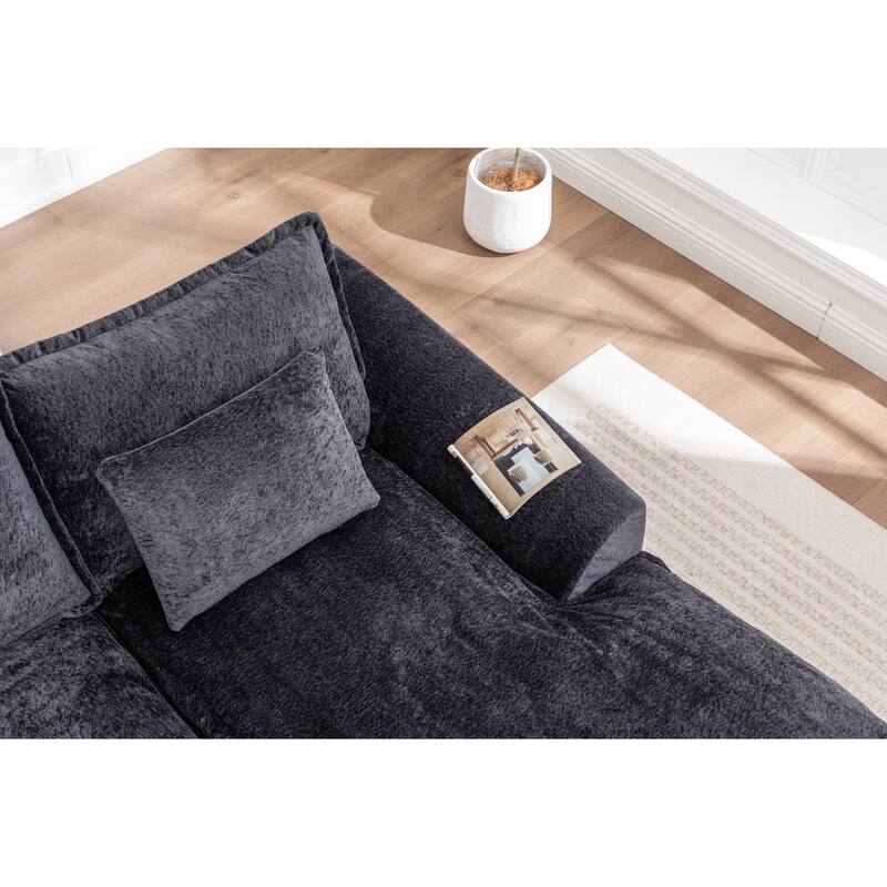 103" L-Shaped Cloud Sectional Sofa with Chaise, Upholstered Boneless Couches for Living Room, Modern Modular Chenille Sofa