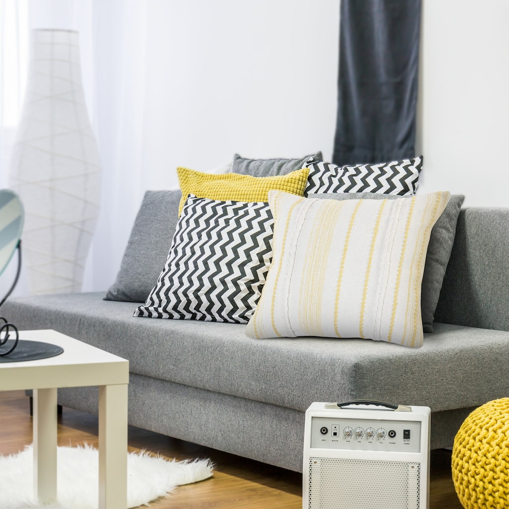 Sevita Textured and Striped Throw Pillow