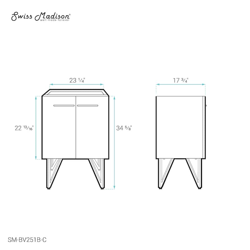 Annecy 24 Phantom Black Bathroom Vanity Cabinet Only (Sm-Bv251B)