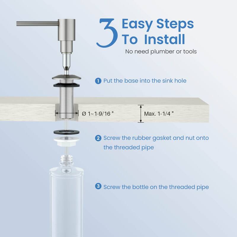Kitchen Lead Free Solid Brass Construction Soap Dispenser