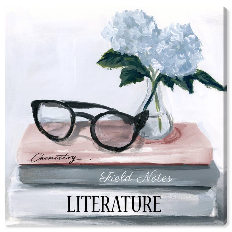 Wynwood Studio Fashion and Glam Literature Blue and Glam Wall Art Canvas Print