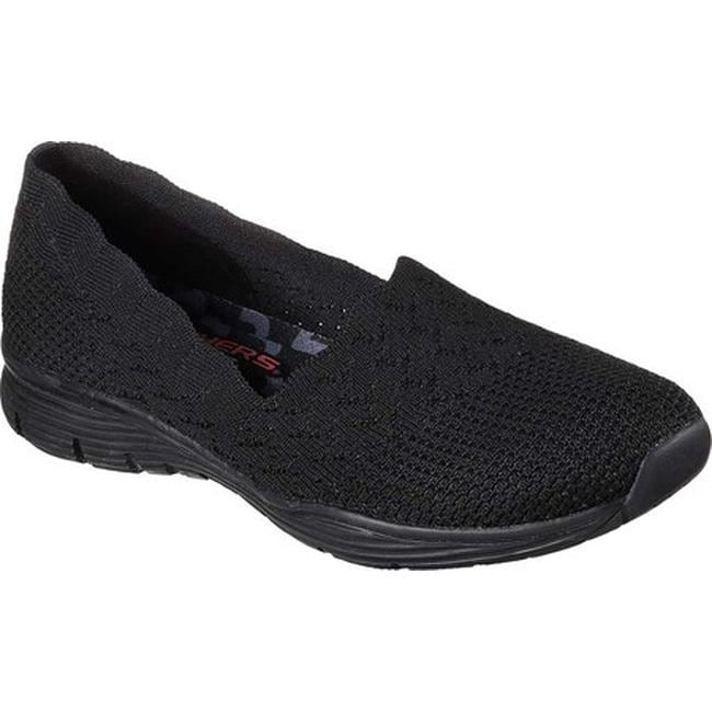black skechers slip on shoes