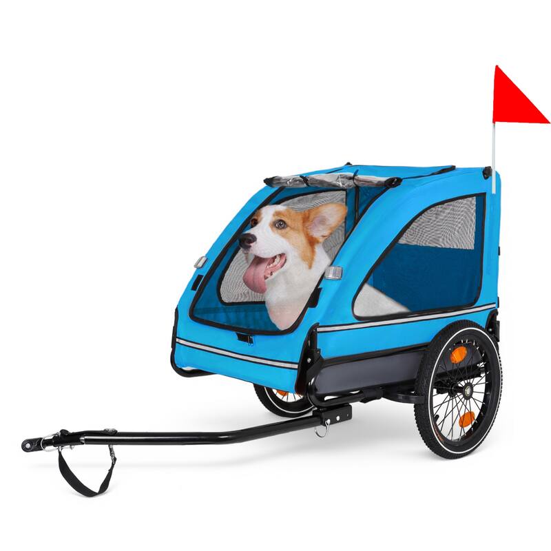 Pet Bike Trailer Dog Cart for Bicycle,Suitable for Small and Medium Pets, Easy Folding Cart Frame, Non-Slip Floor