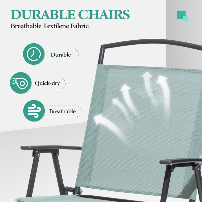 Set of 4 Patio Folding Chairs 4-Pack Dining Chairs