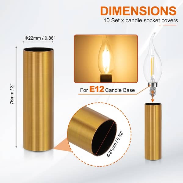 dimension image slide 29 of 102, Metal Chandelier Socket Sleeves Insulation Heat Shrinkable