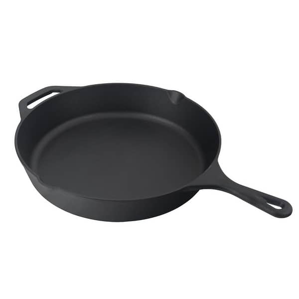 10 In. Seasoned Black Cast Iron Comal Skillet with 2-Side Handles