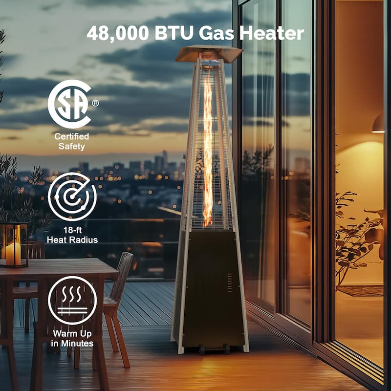42,000 BTU Outdoor Patio Heater, Quartz Glass Tube Propane Heater for Commercial & Residential,Backyard,Camping