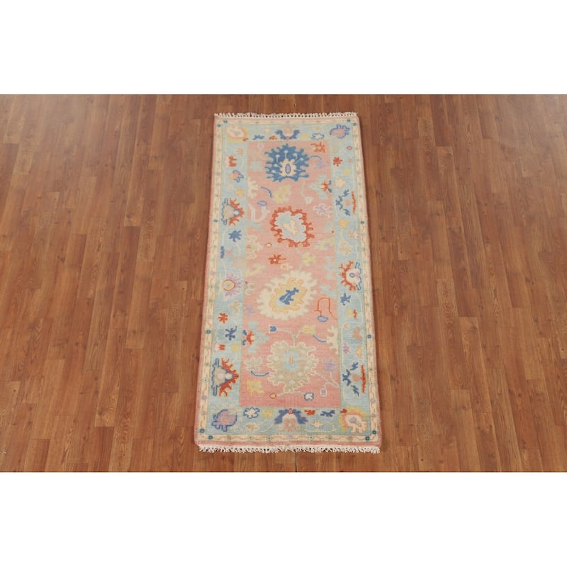 Oushak Accent Rug Hand-Knotted Wool Carpet - 2'7" x 5'10"