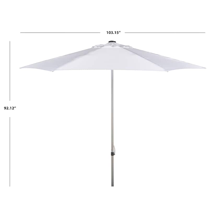 SAFAVIEH Bernd Aluminum Tilt And Crank 9-Foot Easy Glide Market Patio Umbrella, Base Not Included
