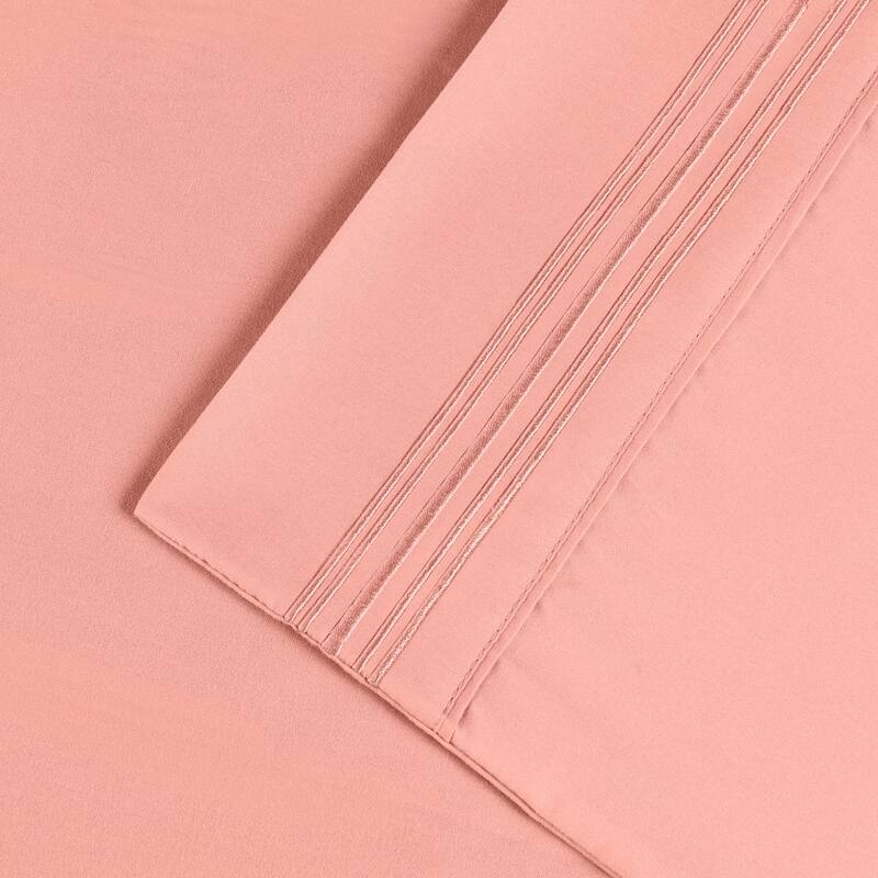 Superior Embroidered Microfiber Deep Pocket Bed Sheet Set