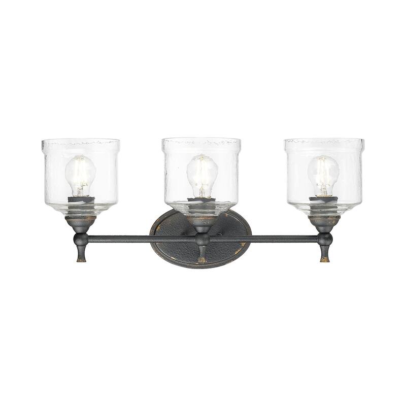 Golden Lighting 0806-BA3 HWG Keating 3 Light 24" Wide Vanity Light - Antique Black Iron
