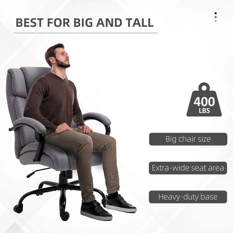 Light Grey Adjustable Height Ergonomic Office Chair with Rocking Swivel Wheels and Thick Cushion