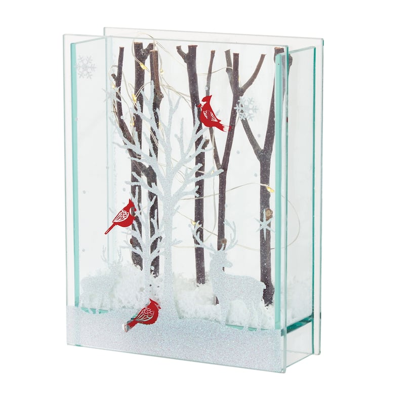 Deer with Cardinals (Set of 2) - White
