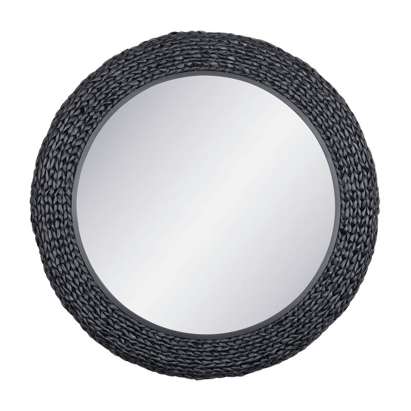 Varaluz Athena Round Wall Mirror - 40"W x 40"H - Black