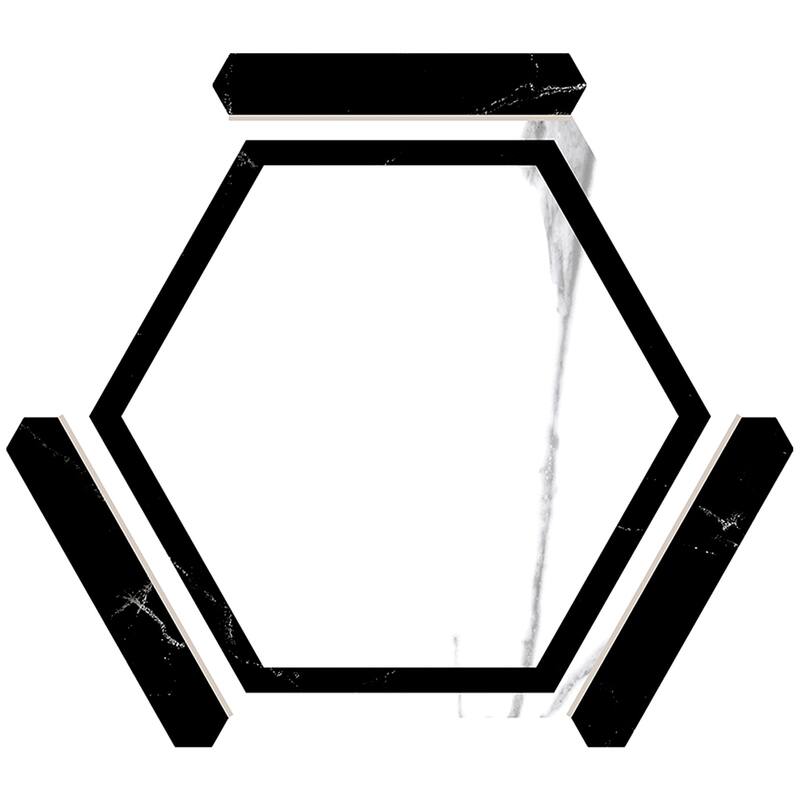 Apollo tile 9" x 10" Aureole Matte Black White Porcelain Tile (8.07 sq ft/case) - 18 Pack