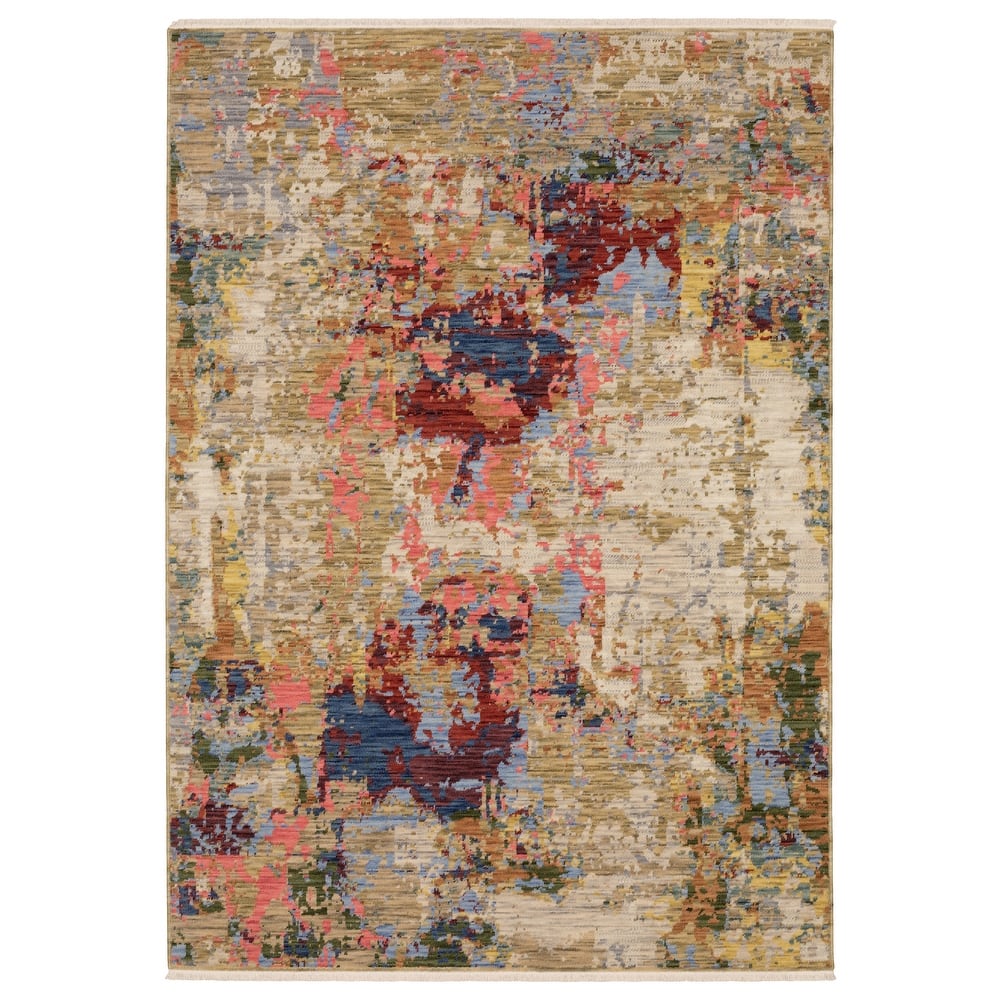 Style Haven Shiloh Modern Abstract Beige/ Multi Wool Blend Area Rug