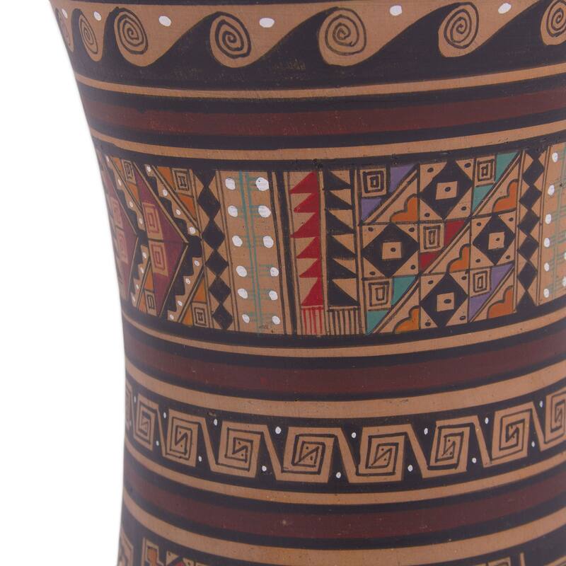 Novica Handmade Sacred Kero Ceramic Decorative Vase