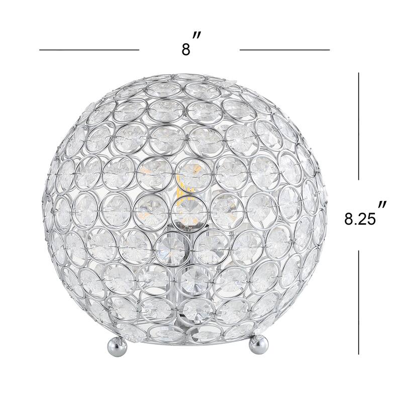 Alyssa 8.25" Acrylic/Metal LED Table Lamp, Clear by JONATHAN Y