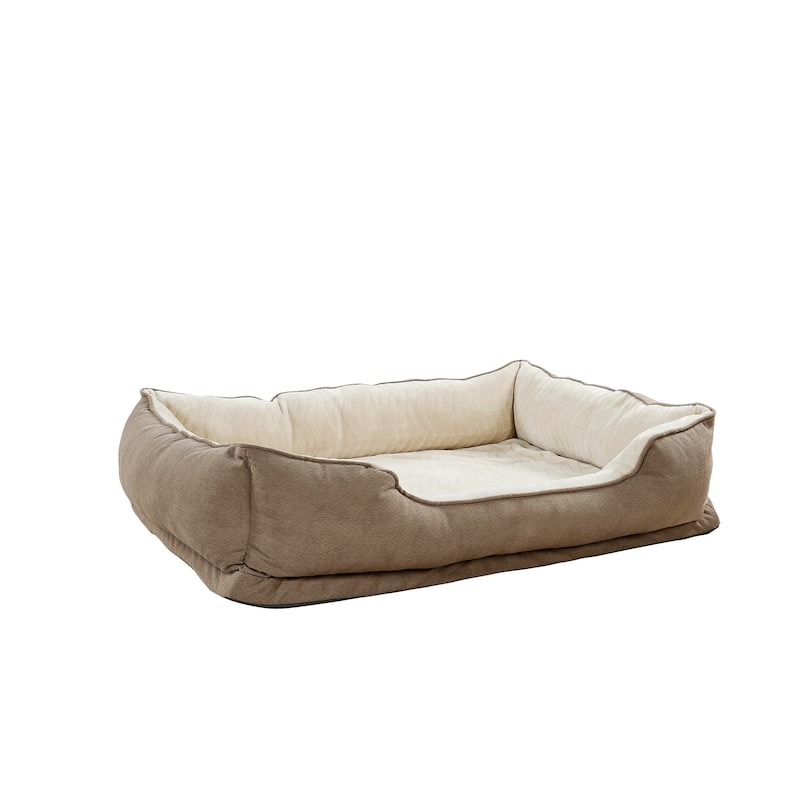 Soft Plush Bolstered Rectangle Dog Bed