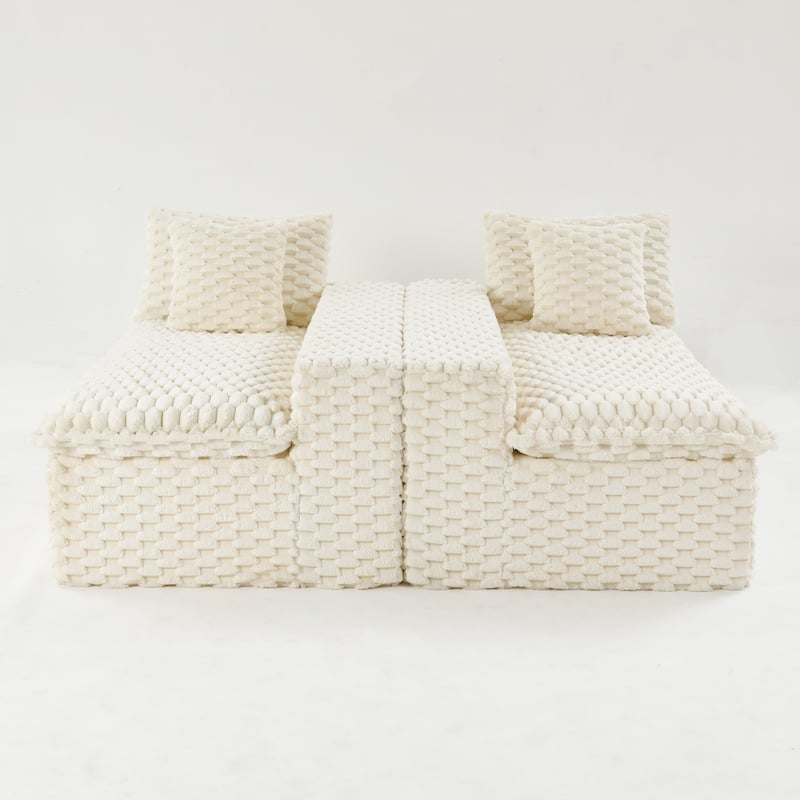Free Combination Modular Couch Fluffy Turtle Velvet Sectional Sofa