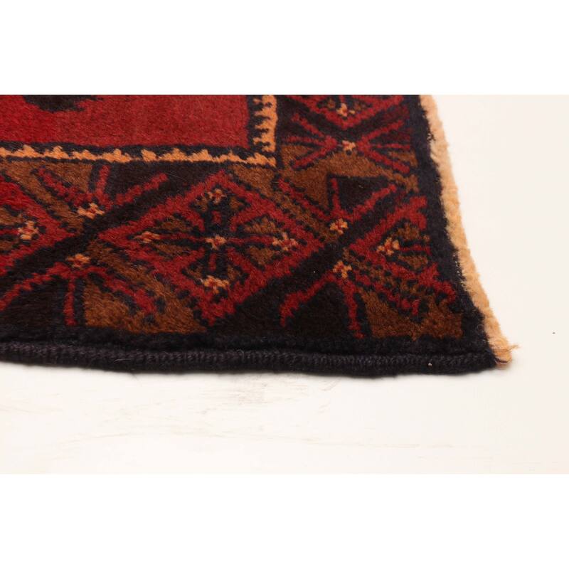 ECARPETGALLERY Hand-knotted Baluch Red Wool Rug - 3'4 x 6'0