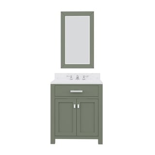 Madison Carrara White Marble Countertop Vanity with Mirror and Faucet
