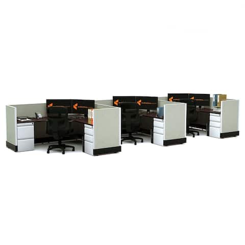 System Furniture 39H 3pack Inline Powered Cubicles