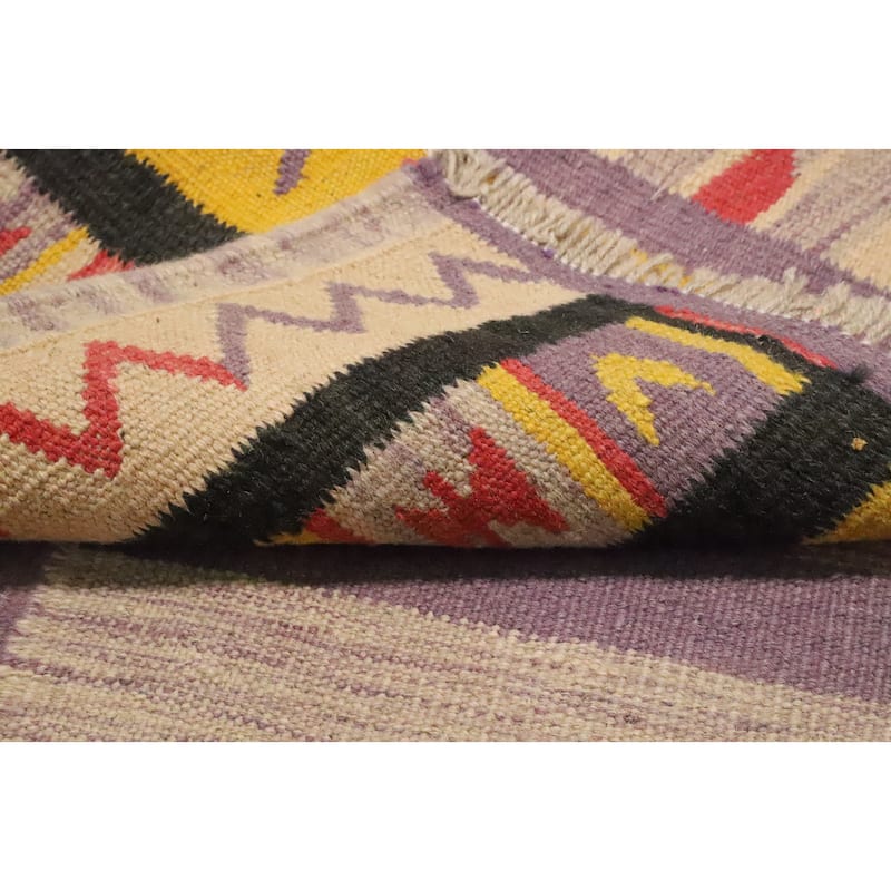 Hand Woven Oriental 100% Wool Carpet Southwestern Tribal Yellow & Gold Kilim Area Rug - 5' 0'' X 3' 3''