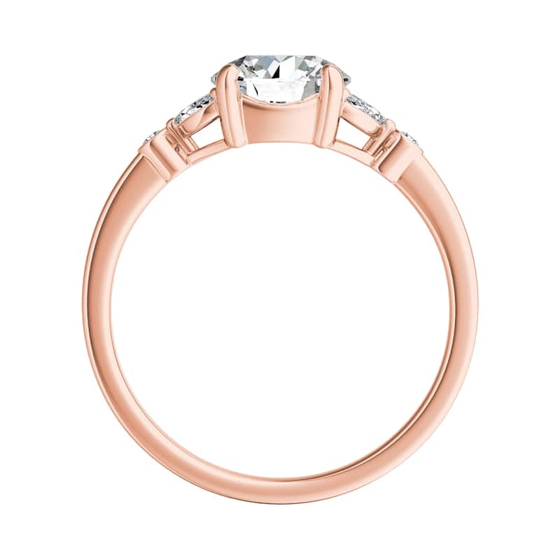 Auriya 14k Gold 1 1/2ctw Vintage Floral Moissanite and Diamond Engagement Ring 1/4ctw