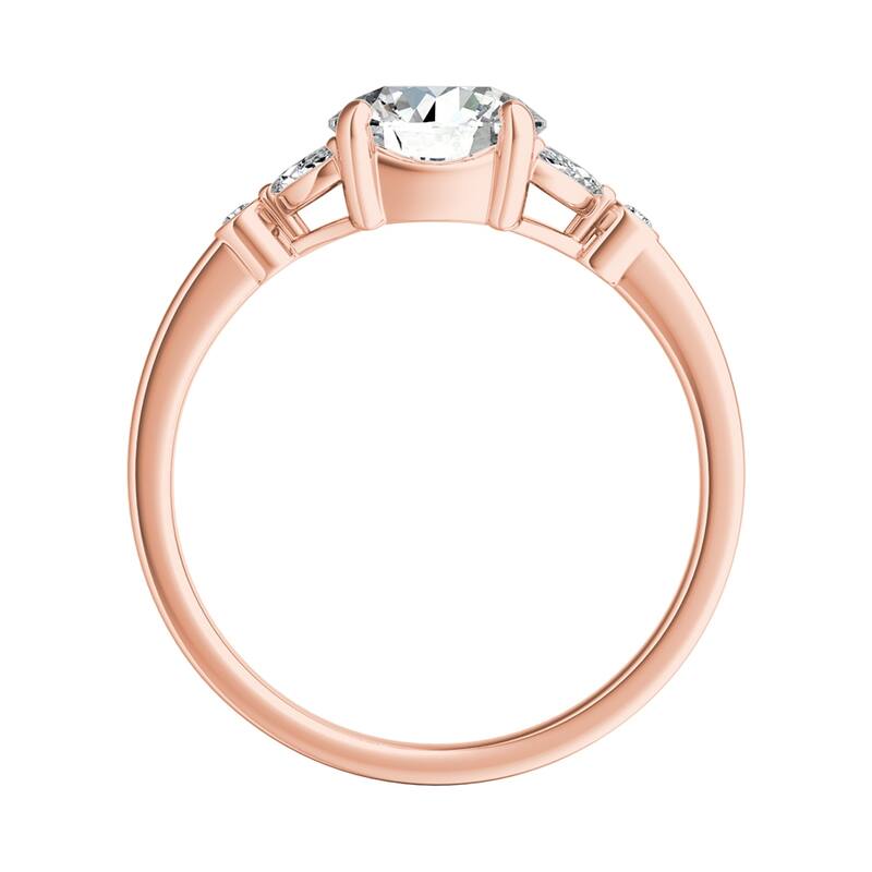 Auriya 14k Gold 1ctw Vintage Floral Moissanite and Diamond Engagement Ring 1/4ctw