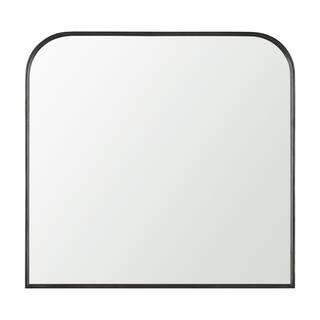 Timon is a square mirror with an arched brushed black metal frame. - 36.0L x 1.8W x 34.3H