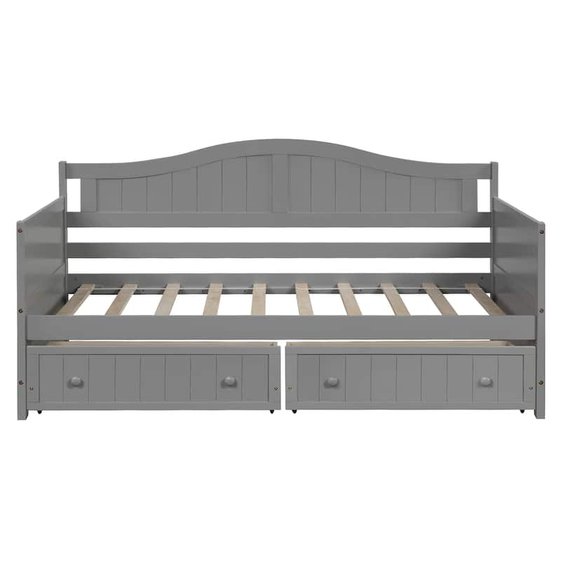Twin Wooden Daybed with 2 drawers for Bedroom Living Room