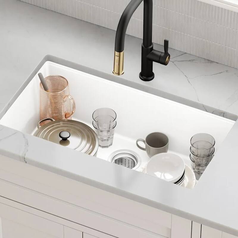 Kraus 31-1/2" Single Basin Undermount Granite Composite Kitchen Sink