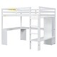 preview thumbnail 8 of 18, Full Size Loft Bed with L-shaped Desk, Wardrobe and Storage Shelves