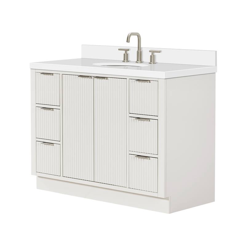 Ariel P49WQOVO Milan 49" Free Standing Single Basin Vanity Set with
