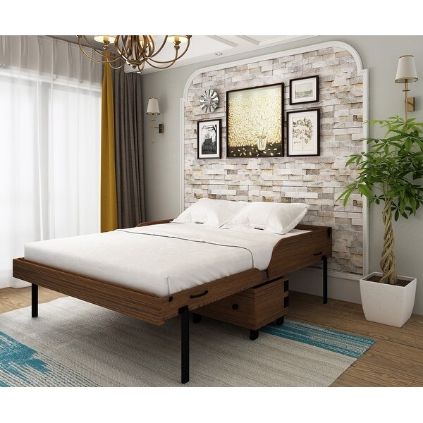 Henderson Queen Solid Wood Rolling Cabinet Bed with Mattress On Sale Bed Bath Beyond 38077544
