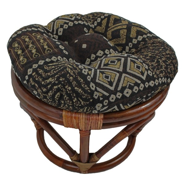 International Caravan Rattan Footsool with Tapestry Cushion International Caravan Rattan Footsool with Tapestry Cushion