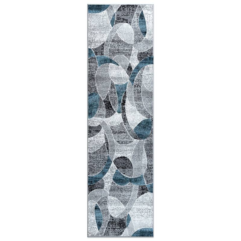 Contemporary Distressed Circle Area Rug