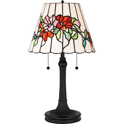 Aurora 2-Light Matte Black Table Lamp