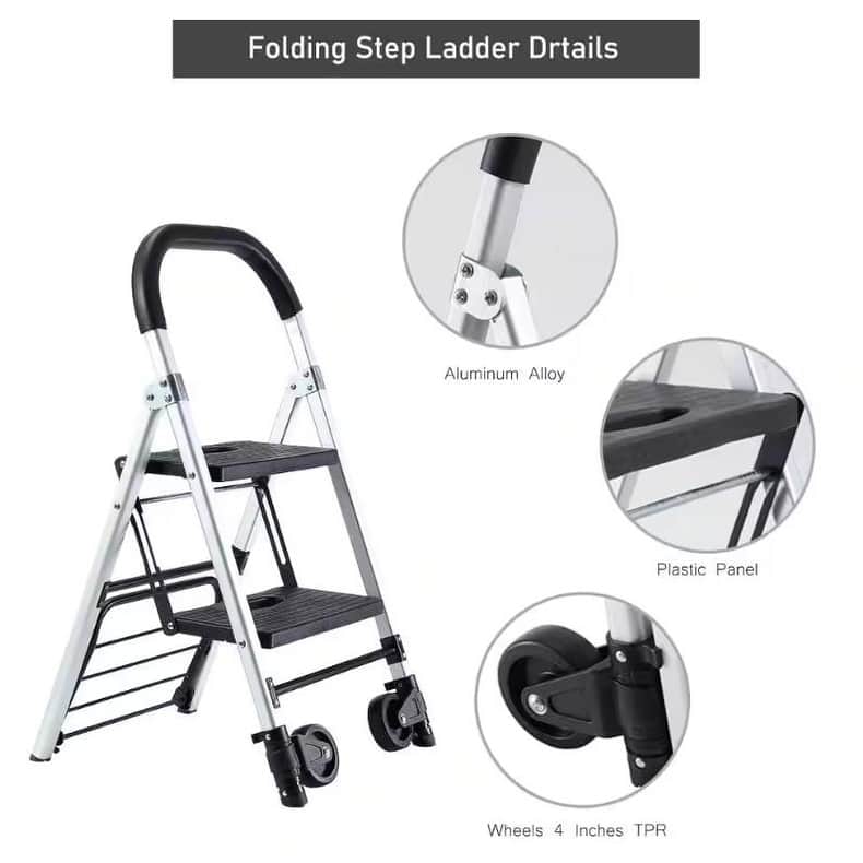 265 lb Capacity Portable Foldable Dual-Purpose Stair Car with TPR Wheels